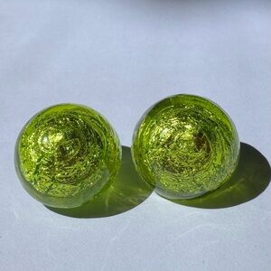Vintage 60’s Murano glass button earrings.